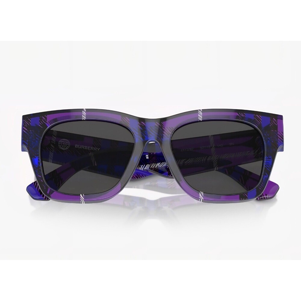 Burberry Cat Eye Women's BE4424 Sunglasses Purple Plaid Frame - Picture 4 of 10